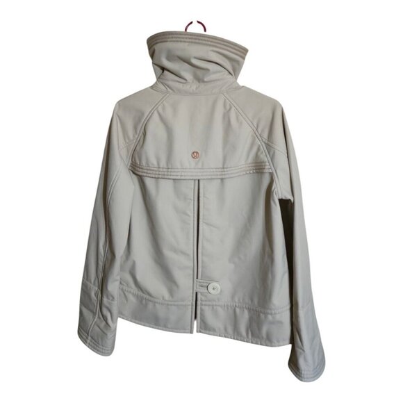 Lululemon jacket Women 8 Beige COCO Soft Shell Double Breasted Career Preppy - Picture 2 of 6